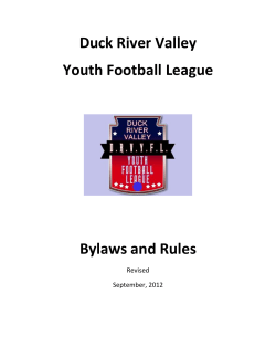 Duck River Valley Youth Football League Bylaws and Rules