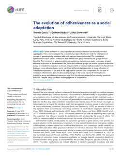 The evolution of adhesiveness as a social adaptation | eLife