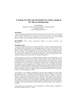 A strategy for observing soil moisture by remote sensing in