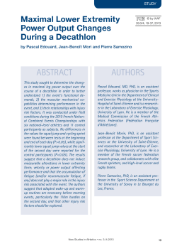 Maximal Lower Extremity Power Output Changes During a
