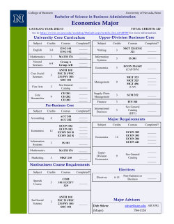 Economics Major - University of Nevada, Reno