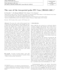 The case of the two-period polar BY Cam (H0538+608 ) - CEA-Irfu