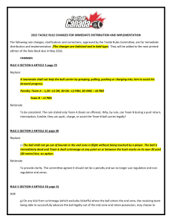 2015 Tackle rule changes
