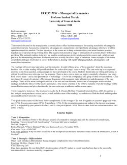 Managerial Economics - UT College of Liberal Arts