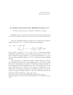 An analytic proof of the L&eacute;vy&ndash;Khinchin formula on Rn
