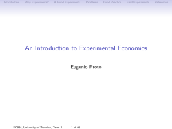 An Introduction to Experimental Economics