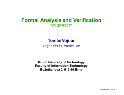 Formal Analysis and Verification
