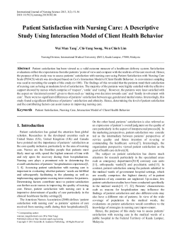 Patient Satisfaction, Nursing Care, Interaction Model of Client Health