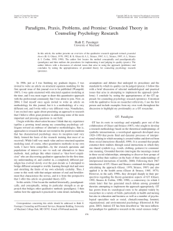 Grounded Theory in Counseling Psychology Research