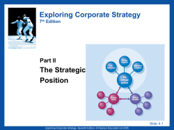 Exploring Corporate Strategy 7 th Edition Part II The Strategic