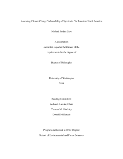 Assessing Climate Change Vulnerability of Species in Northwestern