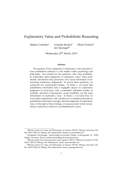 Explanatory Value and Probabilistic Reasoning - Philsci