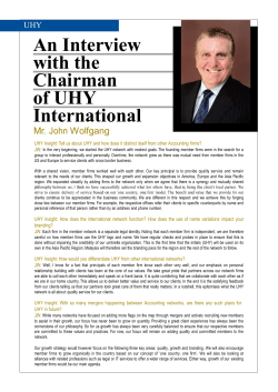 An Interview with the Chairman of UHY International