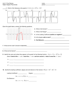 Unit 13 Test Review name Higher Degree Polynomials period