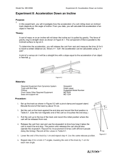 Experiment 8: Acceleration Down an Incline