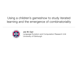 Using a childrens`s gameshow to study iterated