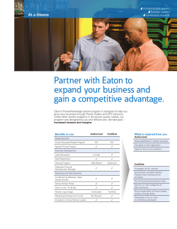 Partner with Eaton to expand your business and gain a competitive