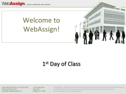 Intro WebAssign Workshop