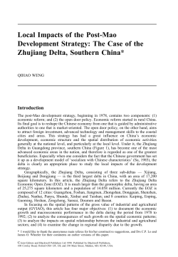 Local Impacts of the Post-Mao Development Strategy