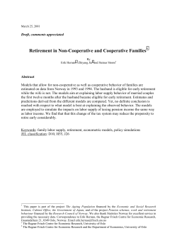 Retirement in Non-Cooperative and Cooperative Families