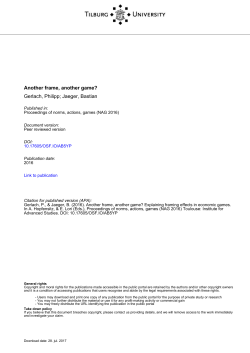 Tilburg University Another frame, another game? Gerlach, Philipp