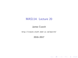 MAS114: Lecture 20