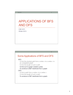 APPLICATIONS OF BFS AND DFS