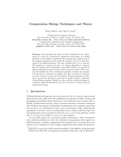 Computation Slicing: Techniques and Theory
