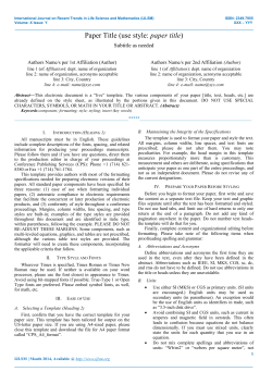 Paper Title (use style: paper title)