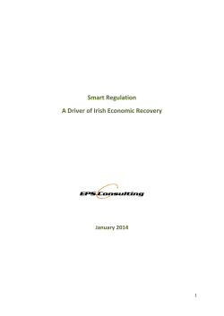 Smart Regulation A Driver of Irish Economic Recovery