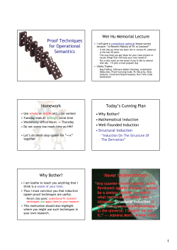 Proof Techniques For Operational Semantics Structural