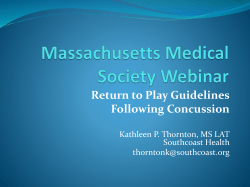 Play Guidelines following Concussion