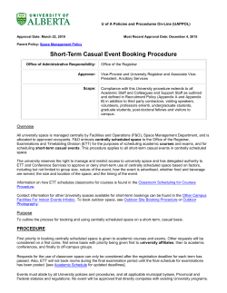 Short-Term Casual Event Booking Procedure - UAPPOL!