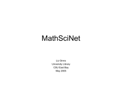 MathSciNET - UConn Math