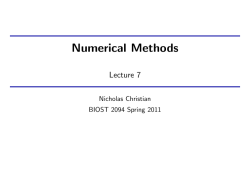 Numerical Methods