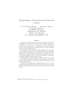 Strand Spaces: Proving Security Protocols Correct