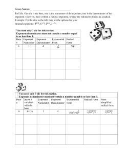 Group Names: Roll die. One die is the base, one is the numerator of