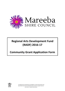 (RADF) 2016-17 Community Grant Application Form