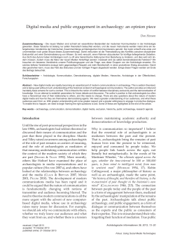 Digital media and public engagement in archaeology: an opinion