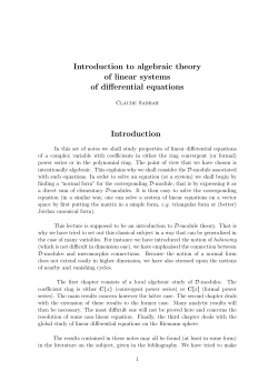 Introduction to algebraic theory of linear systems of differential