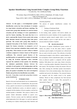 Speaker Identification Using Second Order Complex Group