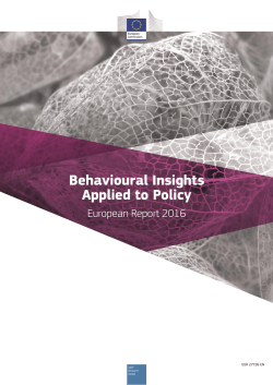 Behavioural Insights Applied to Policy