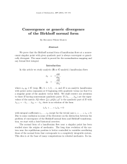 Convergence or generic divergence of the Birkhoff normal form