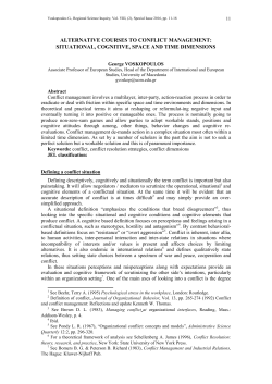 alternative courses to conflict management: situational, cognitive