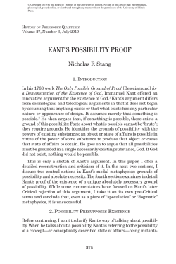 kantls possibility proof