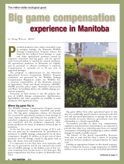 Big game compensation experience in Manitoba