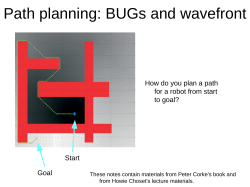 Bugs, Wavefront planning