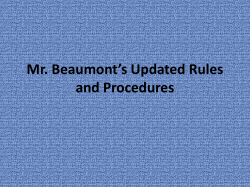 Mr. Beaumont*s Updated Rules and Procedures
