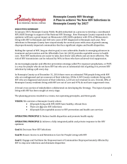 Hennepin County HIV Strategy A Plan to achieve `No New HIV