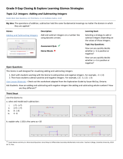 Adding and Subtracting Integers